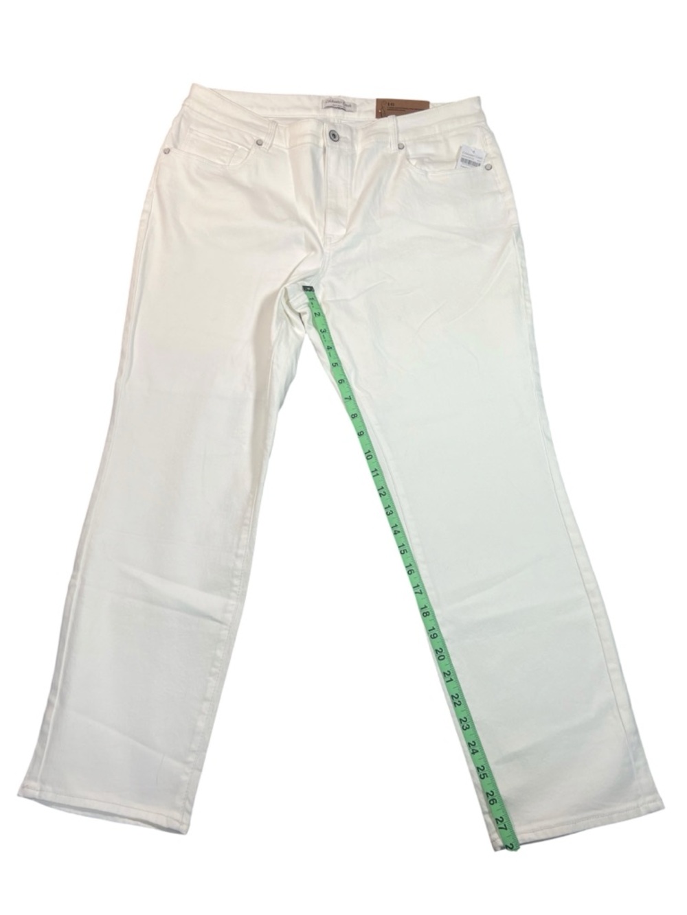 NWT Coldwater Creek Off White Natural Fit Slim Ankle Jeans Women Size 16 Stretch - Picture 2 of 12
